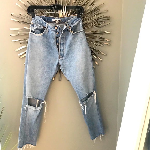 Re/Done Denim - Re/done Levi’s distressed crop high rise jeans 23